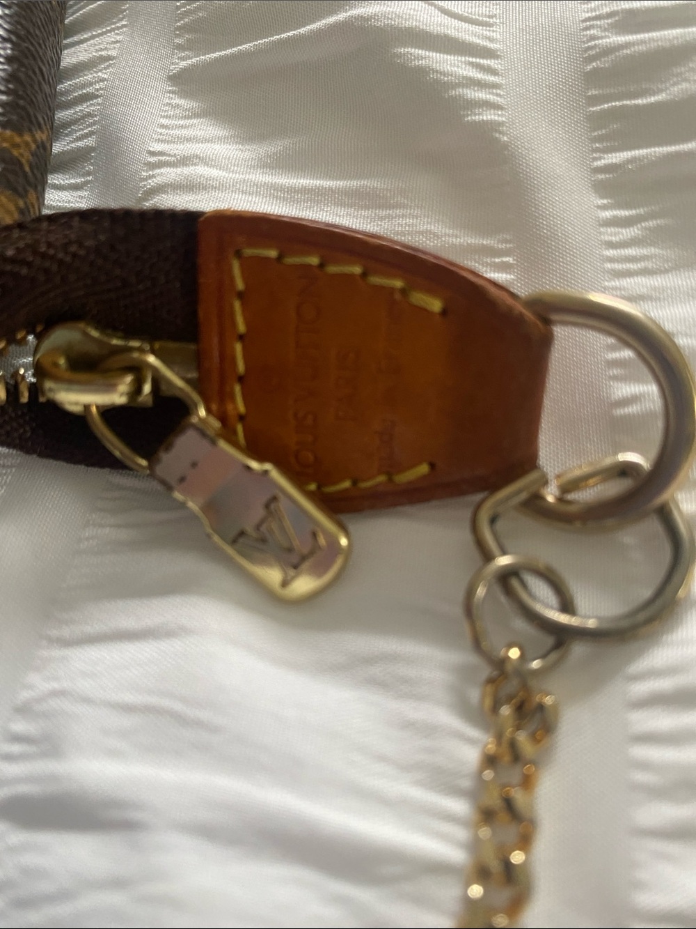 Louis Vuitton Brown Monogram Mini Pochette with Gold Chain - Picture 6 of 6